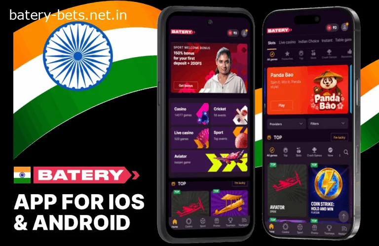 Play games and place bets at Batery via App